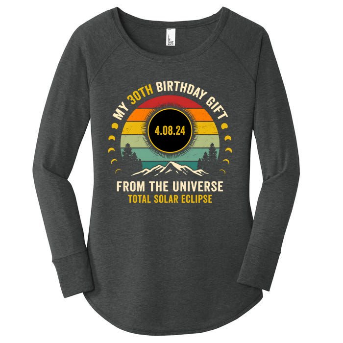 My 30th Birthday From The Universe Total Solar Eclipse 2024 Women's Perfect Tri Tunic Long Sleeve Shirt