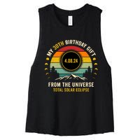 My 30th Birthday From The Universe Total Solar Eclipse 2024 Women's Racerback Cropped Tank