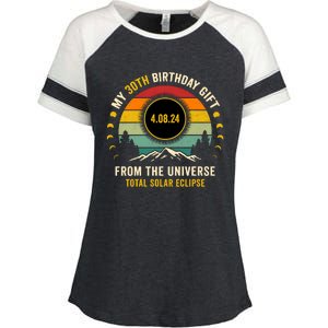 My 30th Birthday From The Universe Total Solar Eclipse 2024 Enza Ladies Jersey Colorblock Tee