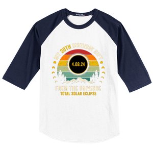 My 30th Birthday From The Universe Total Solar Eclipse 2024 Baseball Sleeve Shirt