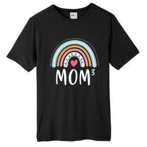 Mom 3 Funny Gift Mama Of Three Triplet Mom Rainbow Gift Tall Fusion ChromaSoft Performance T-Shirt