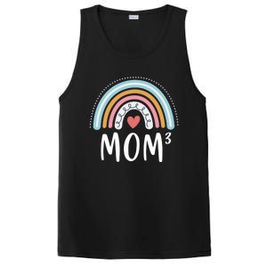 Mom 3 Funny Gift Mama Of Three Triplet Mom Rainbow Gift PosiCharge Competitor Tank