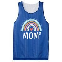 Mom 3 Funny Gift Mama Of Three Triplet Mom Rainbow Gift Mesh Reversible Basketball Jersey Tank