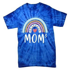 Mom 3 Funny Gift Mama Of Three Triplet Mom Rainbow Gift Tie-Dye T-Shirt