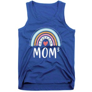 Mom 3 Funny Gift Mama Of Three Triplet Mom Rainbow Gift Tank Top