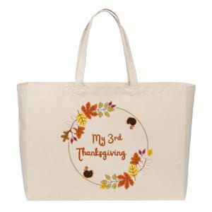 My 3rd Thanksgiving. Thanksgiving Onepiece . Baby Thanksgiving . Turkey Day . Th Cotton Canvas Jumbo Tote