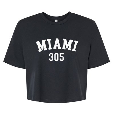 Miami 305 USA American College Font Bella+Canvas Jersey Crop Tee