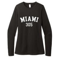 Miami 305 USA American College Font Womens CVC Long Sleeve Shirt