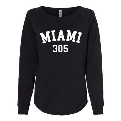 Miami 305 USA American College Font Womens California Wash Sweatshirt