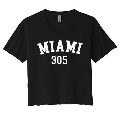 Miami 305 USA American College Font Women's Crop Top Tee