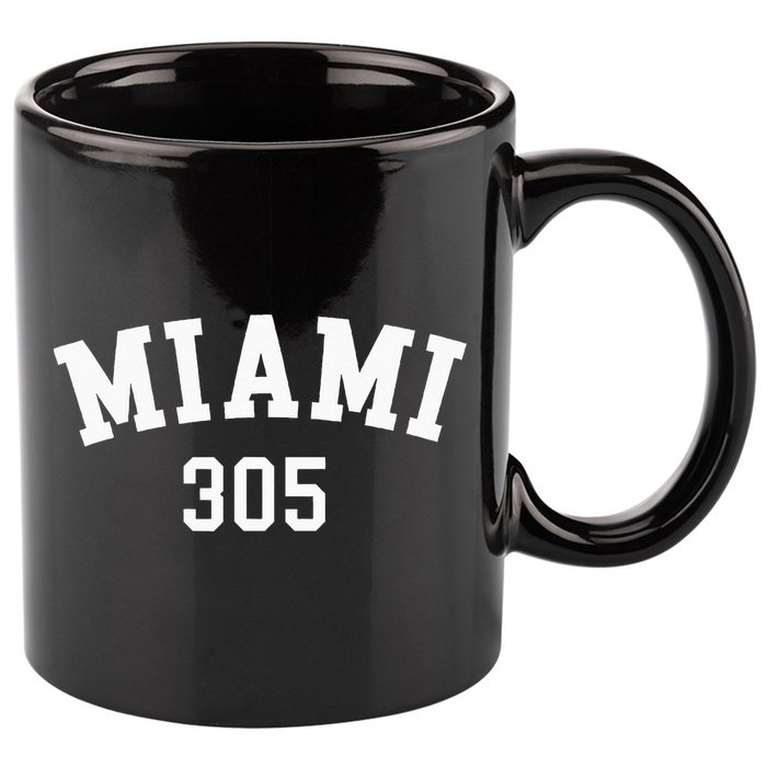 Miami 305 Usa American College Font 11oz C Handle Ceramic Mug