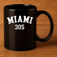 Miami 305 Usa American College Font 11oz C Handle Ceramic Mug