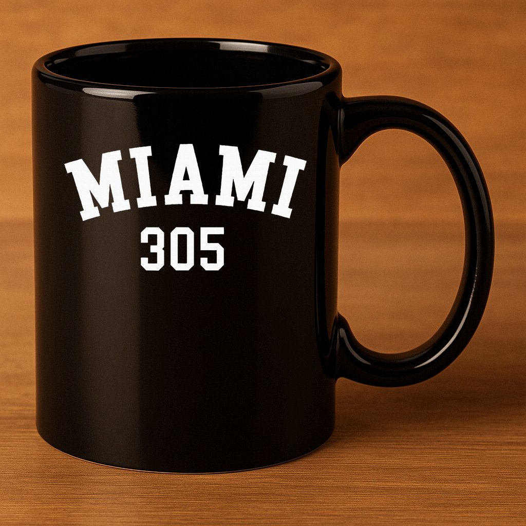 Miami 305 Usa American College Font 11oz C Handle Ceramic Mug