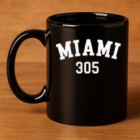 Miami 305 Usa American College Font 11oz C Handle Ceramic Mug