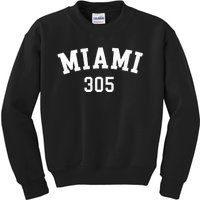 Miami 305 Usa American College Font Kids Sweatshirt