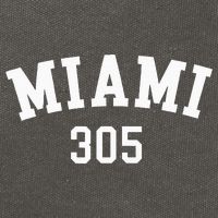 Miami 305 Usa American College Font Cotton Canvas Backpack