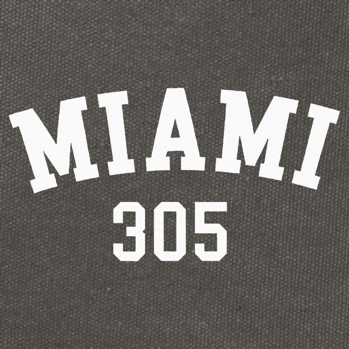 Miami 305 Usa American College Font Cotton Canvas Backpack
