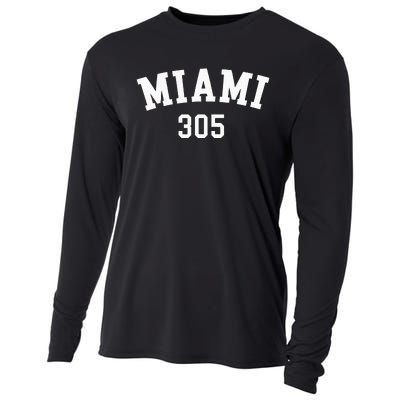 Miami 305 Usa American College Font Cooling Performance Long Sleeve Crew