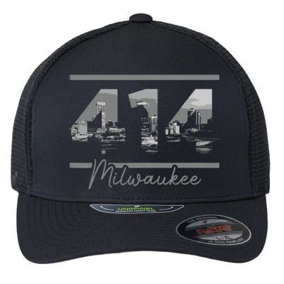 Milwaukee 414 Area Code Skyline Wisconsin Vintage Flexfit Unipanel Trucker Cap