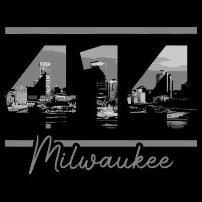 Milwaukee 414 Area Code Skyline Wisconsin Vintage T-Shirt