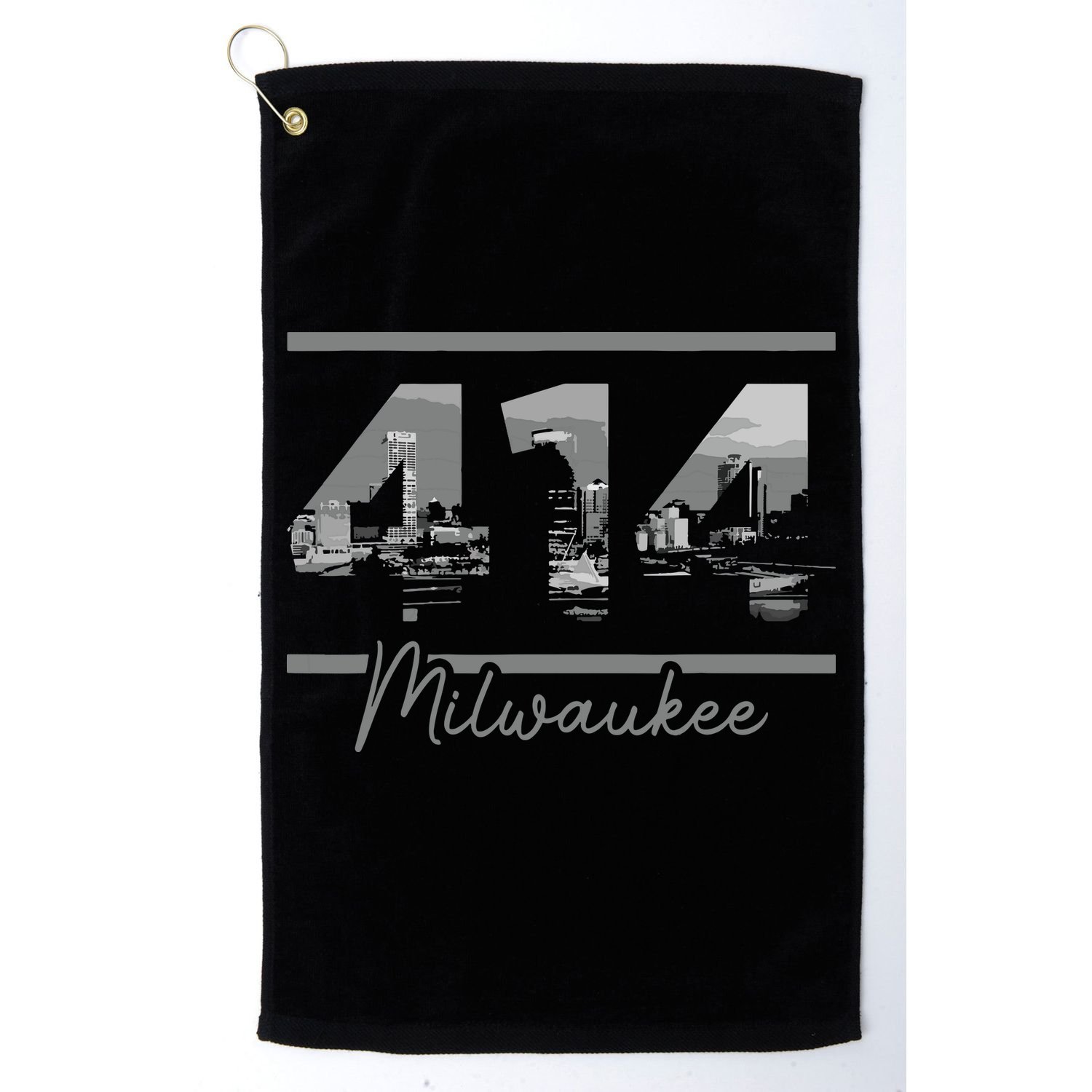 Milwaukee 414 Area Code Skyline Wisconsin Vintage Golf Towel