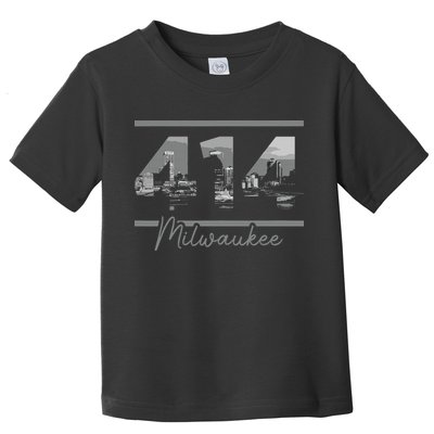Milwaukee 414 Area Code Skyline Wisconsin Vintage Toddler T-Shirt