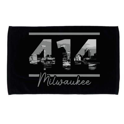Milwaukee 414 Area Code Skyline Wisconsin Vintage Microfiber Hand Towel