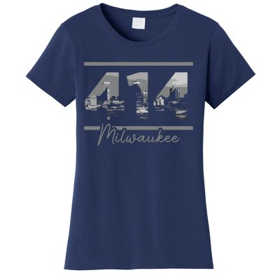 Milwaukee 414 Area Code Skyline Wisconsin Vintage Women's T-Shirt