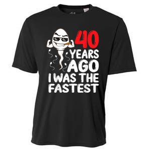 m.e.ns 40th Birthday Gag dress 40 Years Ago I Was The Fastest Funny Cooling Performance Crew T-Shirt