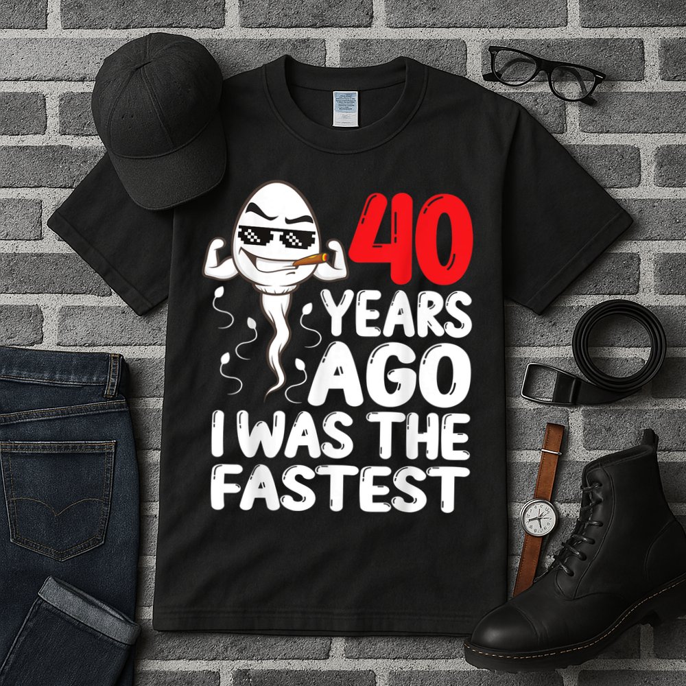 m.e.ns 40th Birthday Gag dress 40 Years Ago I Was The Fastest Funny Tall T-Shirt