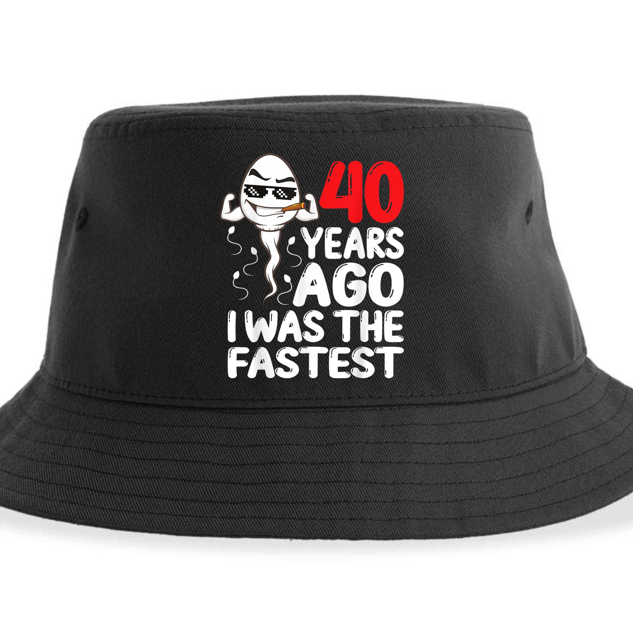 m.e.ns 40th Birthday Gag dress 40 Years Ago I Was The Fastest Funny Sustainable Bucket Hat
