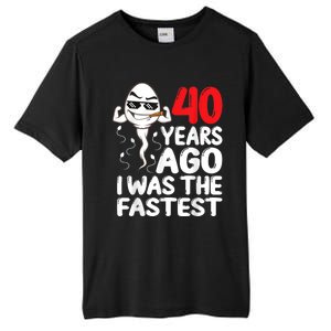 m.e.ns 40th Birthday Gag dress 40 Years Ago I Was The Fastest Funny Tall Fusion ChromaSoft Performance T-Shirt