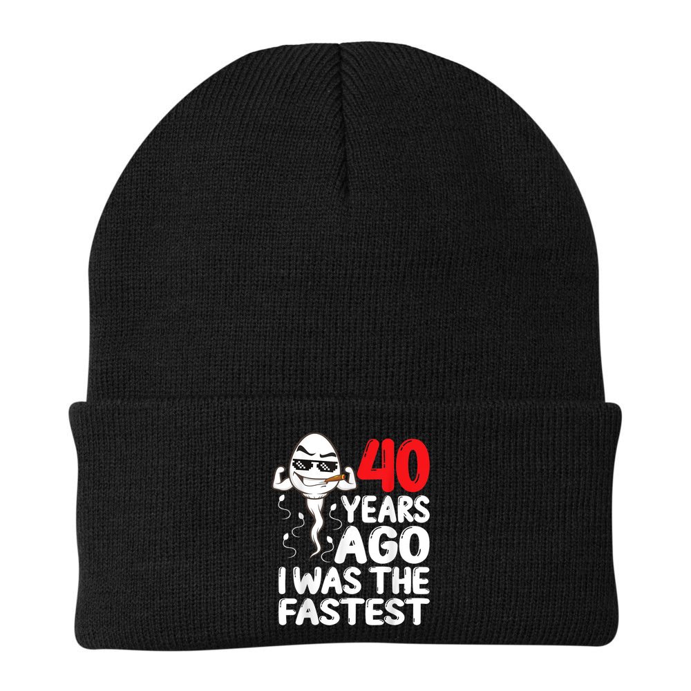 m.e.ns 40th Birthday Gag dress 40 Years Ago I Was The Fastest Funny Beanie