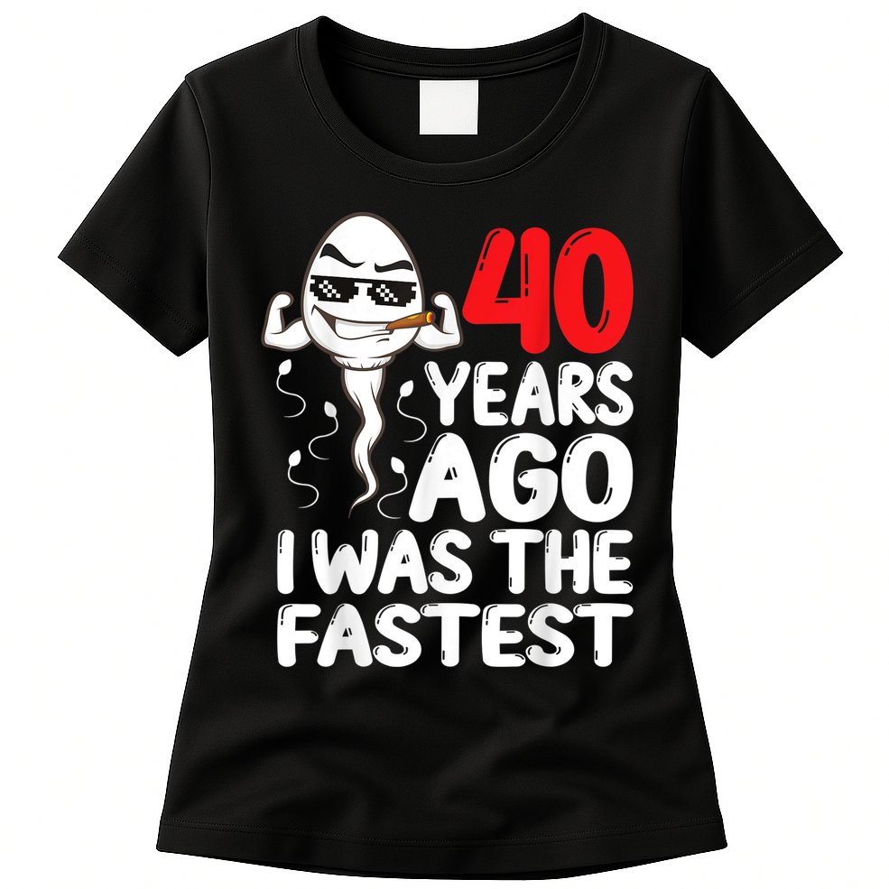 m.e.ns 40th Birthday Gag dress 40 Years Ago I Was The Fastest Funny Womens T-Shirt