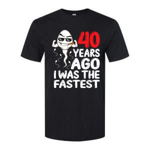 m.e.ns 40th Birthday Gag dress 40 Years Ago I Was The Fastest Funny Softstyle CVC T-Shirt