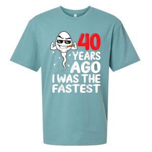 m.e.ns 40th Birthday Gag dress 40 Years Ago I Was The Fastest Funny Sueded Cloud Jersey T-Shirt