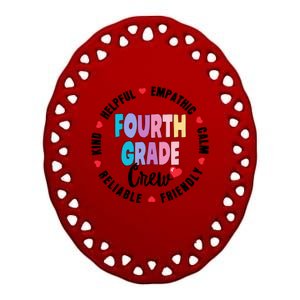 Matching 4Th Fourth Grade Crew Teacher Squad Back To School Gift Ceramic Oval Ornament