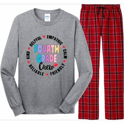 Matching 4Th Fourth Grade Crew Teacher Squad Back To School Gift Long Sleeve Pajama Set