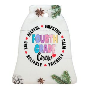 Matching 4Th Fourth Grade Crew Teacher Squad Back To School Gift Ceramic Bell Ornament