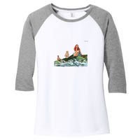 Mermaids # 4 Women's Tri-Blend 3/4-Sleeve Raglan Shirt