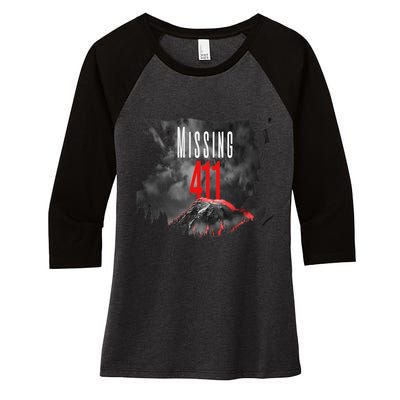 Missing 411 Women's Tri-Blend 3/4-Sleeve Raglan Shirt