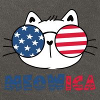 Meowica Cat 4th Of July Memorial Day Gift Cotton Canvas Backpack