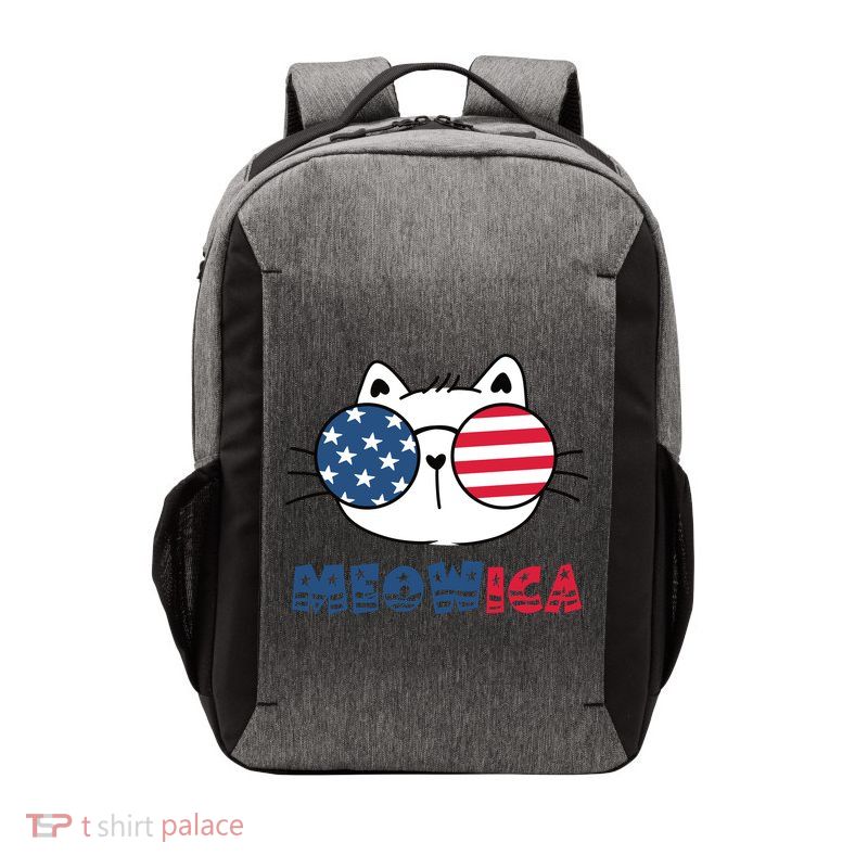 Meowica Cat 4th Of July Memorial Day Gift Vector Backpack