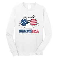 Meowica Cat 4th Of July Memorial Day Gift Long Sleeve Shirt