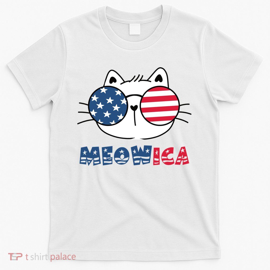 Meowica Cat 4th Of July Memorial Day Gift T-Shirt