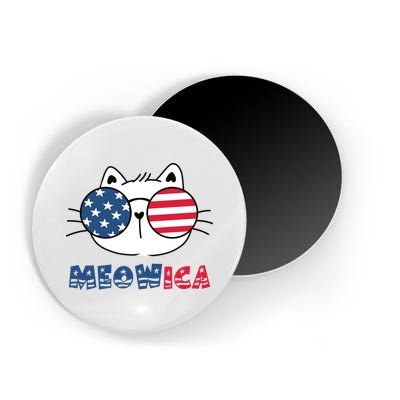 Meowica Cat 4th Of July Memorial Day Gift Magnet