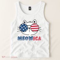 Meowica Cat 4th Of July Memorial Day Gift Tank Top