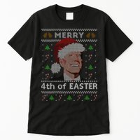 Merry 4th Of Easter Funny Biden Confusion Ugly Christmas Tall T-Shirt