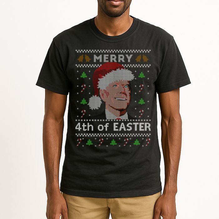 Merry 4th Of Easter Funny Biden Confusion Ugly Christmas Tall T-Shirt