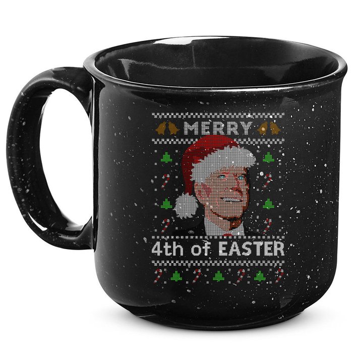Merry 4th Of Easter Funny Biden Confusion Ugly Christmas 15oz Campfire Ceramic Mug